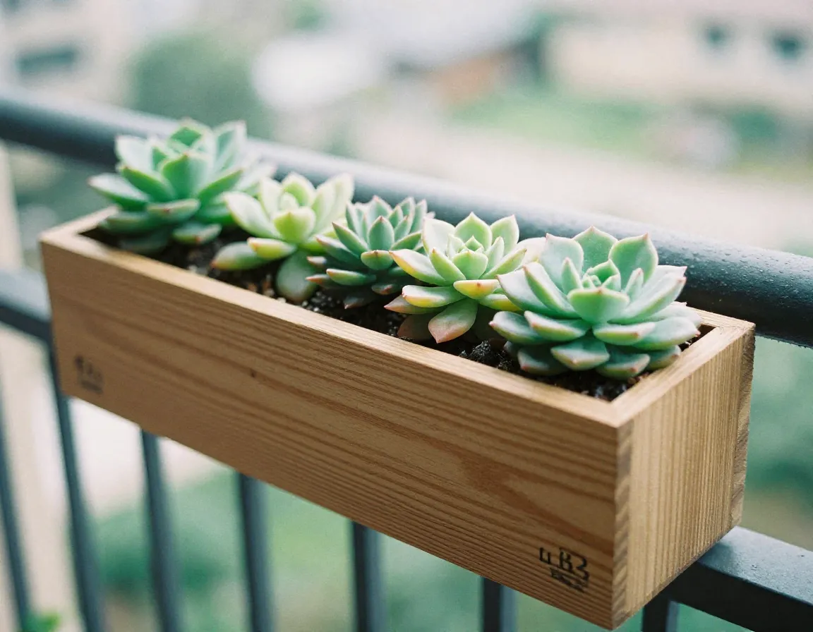 Modern balcony rail planter boxes